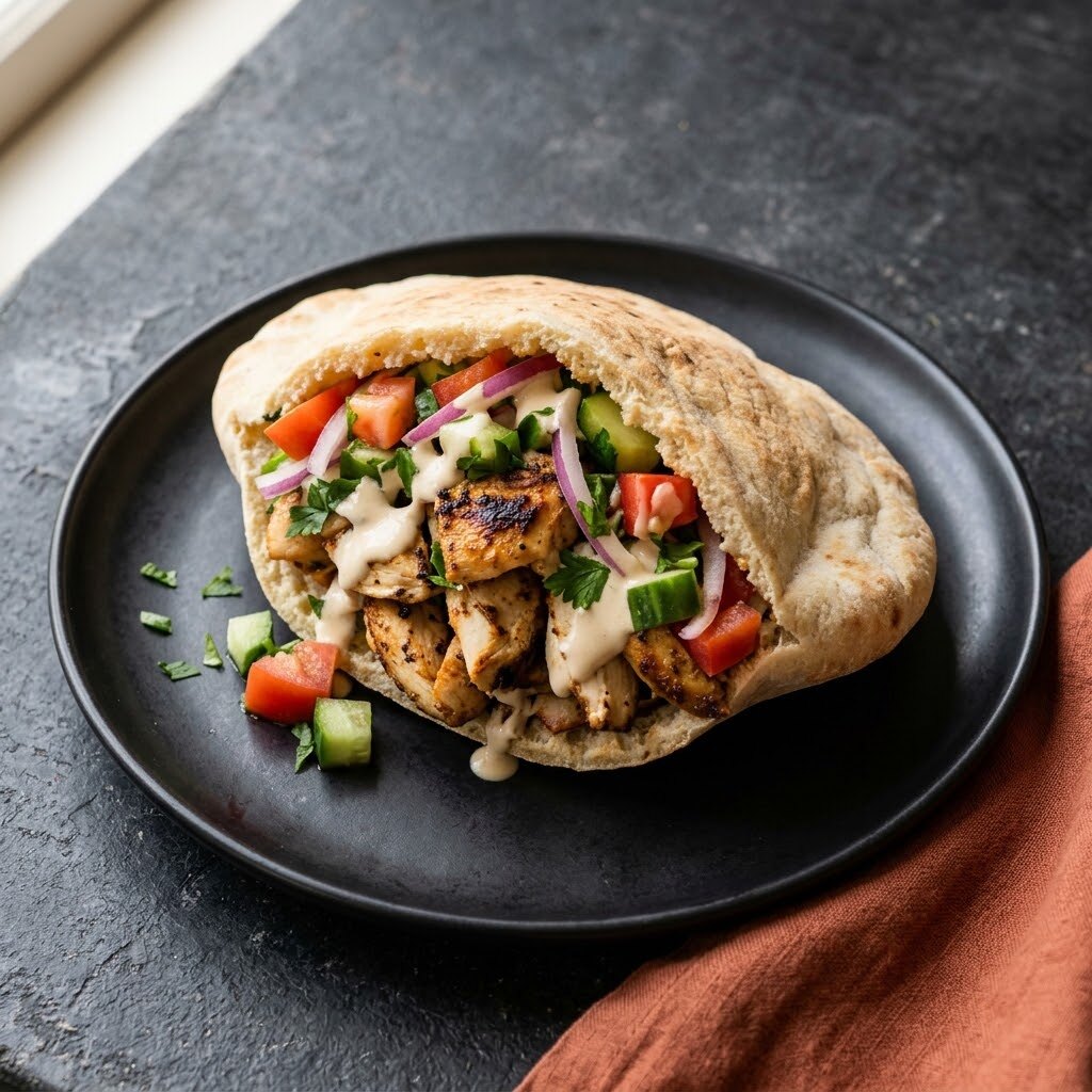 Chicken shawarma pita
